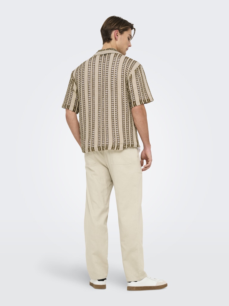 ONLY & SONS Strick Hemd Cloud Dancer Brown