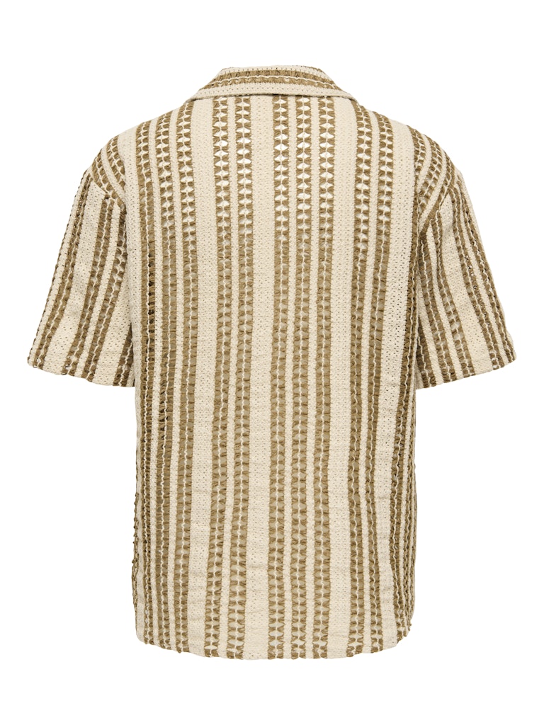 ONLY & SONS Strick Hemd Cloud Dancer Brown