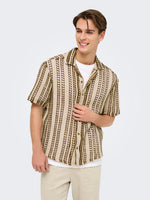 ONLY & SONS Strick Hemd Cloud Dancer Brown