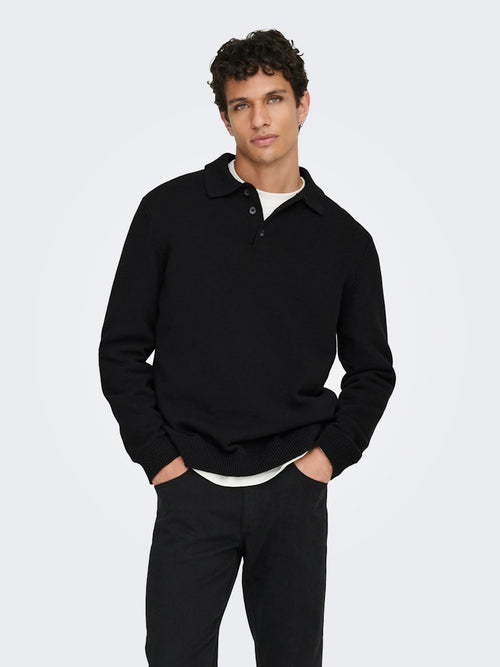 ONLY & SONS Polokragen Pullover Black