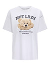 ONLY Frontprint T-Shirt Bright White Lazy