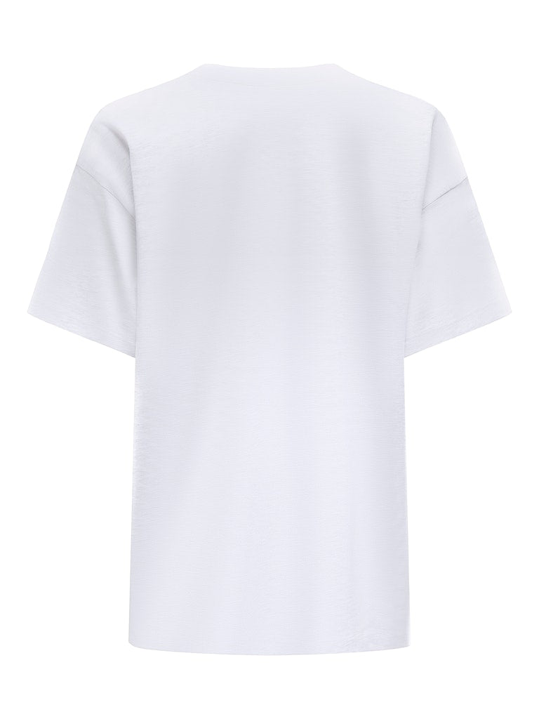 ONLY Frontprint T-Shirt Bright White Lazy