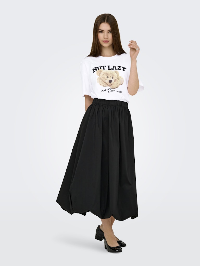 ONLY Frontprint T-Shirt Bright White Lazy