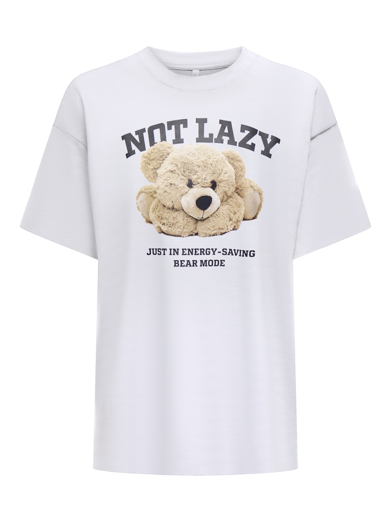 ONLY Frontprint T-Shirt Bright White Lazy