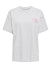 ONLY Backprint T-Shirt Light Grey Melange Cozy Bear