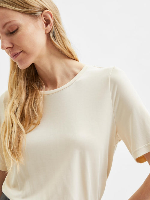 SELECTED FEMME Modal T-Shirt Sandshell