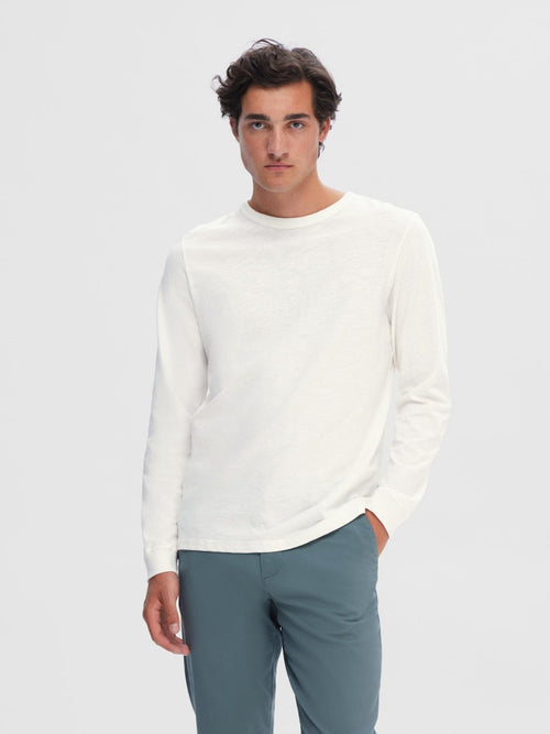 SELECTED HOMME Langarm T-Shirt Egret
