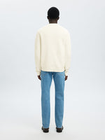 SELECTED HOMME Strick Polo Pullover Egret