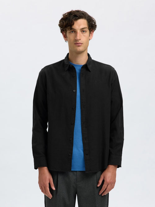 SELECTED HOMME Gebürstet Twist Hemd Black