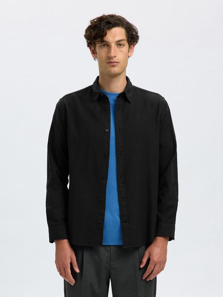 SELECTED HOMME Gebürstet Twist Hemd Black