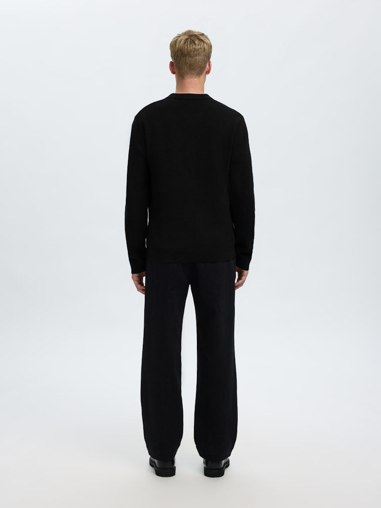 SELECTED HOMME Strick Polo Pullover Black