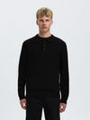 SELECTED HOMME Strick Polo Pullover Black