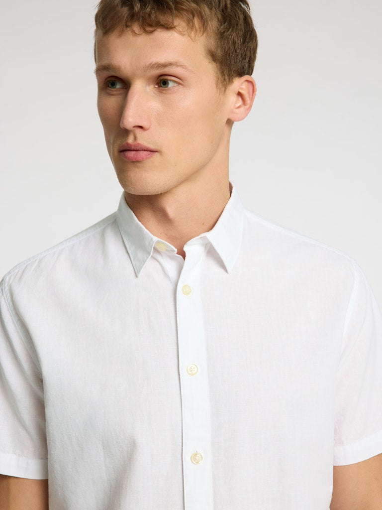 SELECTED HOMME Leinen Kurzarm Hemd White