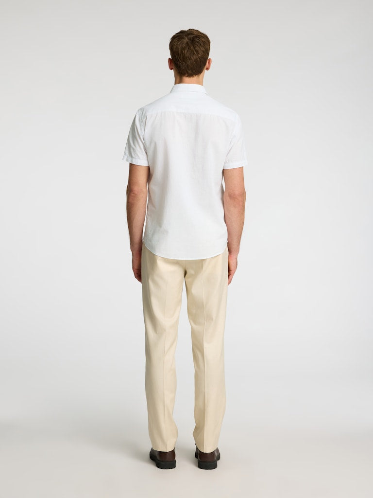 SELECTED HOMME Leinen Kurzarm Hemd White