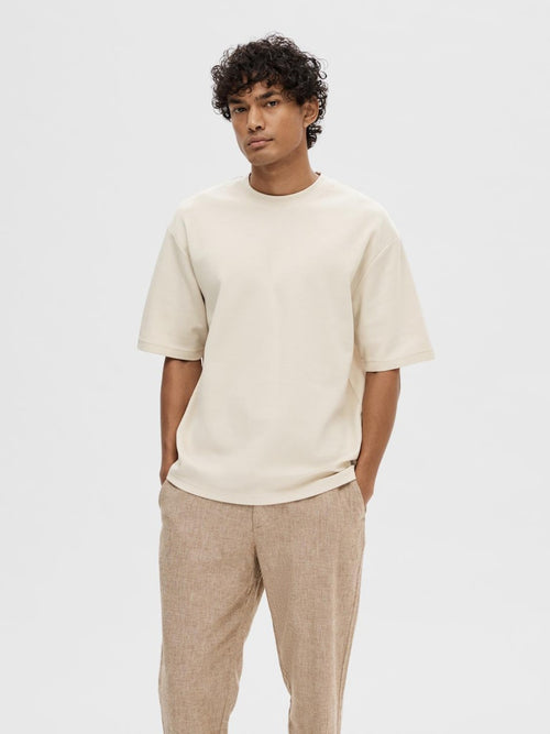 SELECTED HOMME Loose T-Shirt Oatmeal