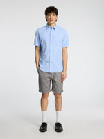 SELECTED HOMME Leinen Kurzarm Hemd Cashmere Blue