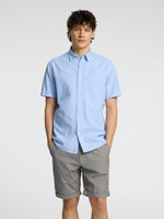 SELECTED HOMME Leinen Kurzarm Hemd Cashmere Blue