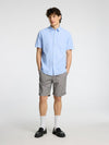 SELECTED HOMME Leinen Kurzarm Hemd Cashmere Blue