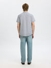 SELECTED HOMME Leinen Kurzarm Hemd Bright White Stripes