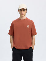 SELECTED HOMME Relax Backprint T-Shirt Etruscan Red