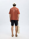 SELECTED HOMME Relax Backprint T-Shirt Etruscan Red
