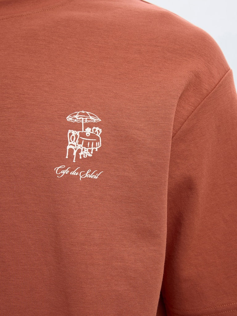 SELECTED HOMME Relax Backprint T-Shirt Etruscan Red