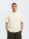 SELECTED HOMME Relax Backprint T-Shirt Egret