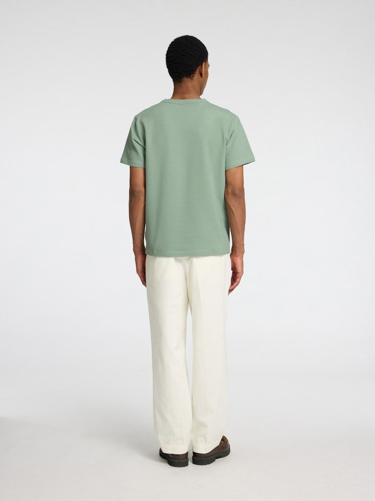 SELECTED HOMME Seersucker T-Shirt Iceberg Green