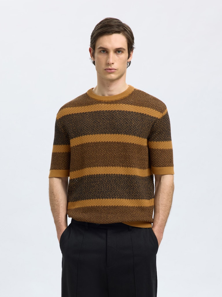 SELECTED HOMME Strick Shirt Chipmunk Black