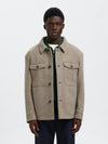SELECTED HOMME Wolle Overshirt Deep Taupe