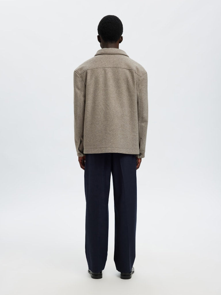 SELECTED HOMME Wolle Overshirt Deep Taupe