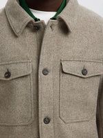 SELECTED HOMME Wolle Overshirt Deep Taupe