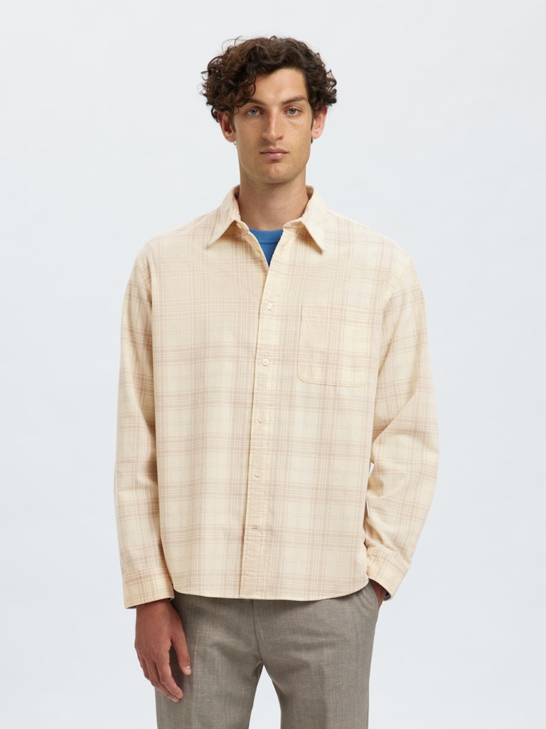 SELECTED HOMME Cord Hemd Egret
