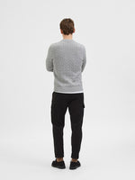 SELECTED HOMME Struktur Zopf Pullover Medium Grey Melange