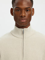 SELECTED HOMME Half Zip Pullover Oatmeal