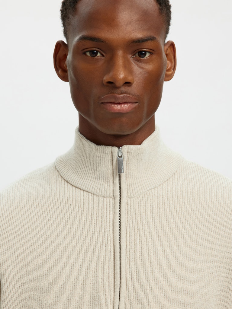 SELECTED HOMME Half Zip Pullover Oatmeal