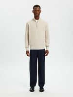 SELECTED HOMME Half Zip Pullover Oatmeal
