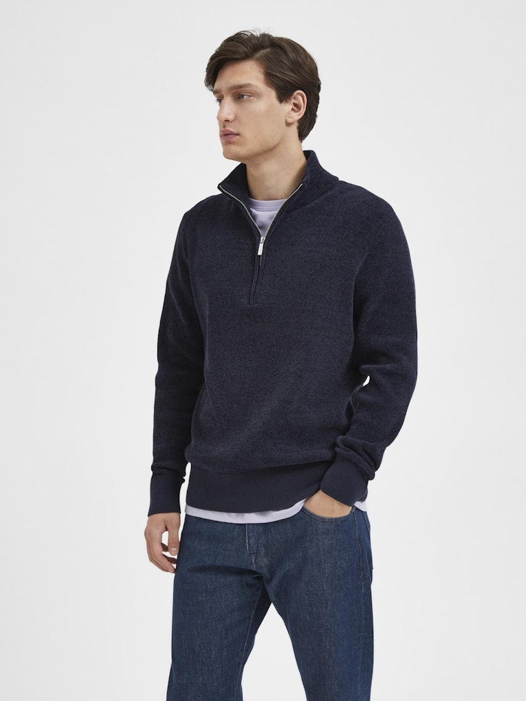 SELECTED HOMME Half Zip Pullover Sky Captain