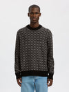 SELECTED HOMME Jacquard Pullover Black