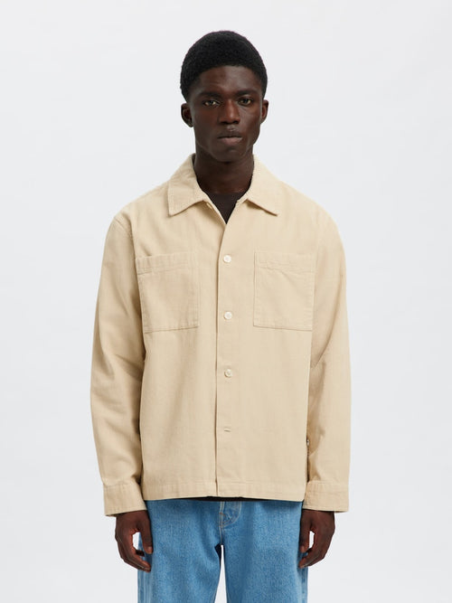 SELECTED HOMME Cord Overshirt Oatmeal