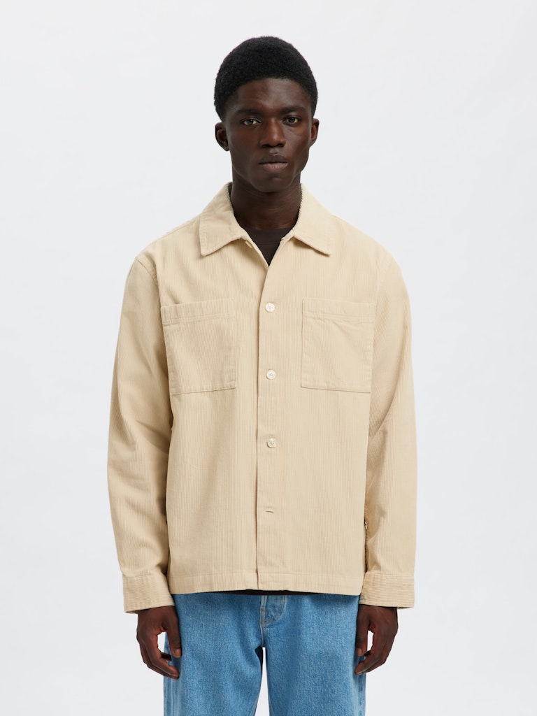 SELECTED HOMME Cord Overshirt Oatmeal