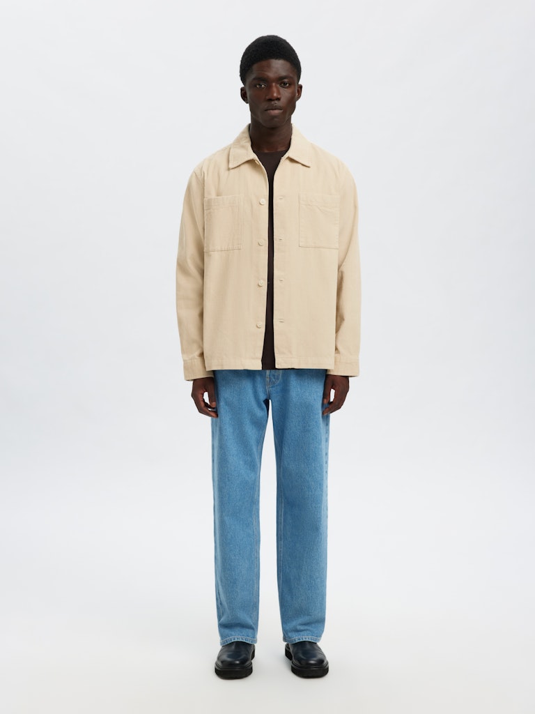 SELECTED HOMME Cord Overshirt Oatmeal