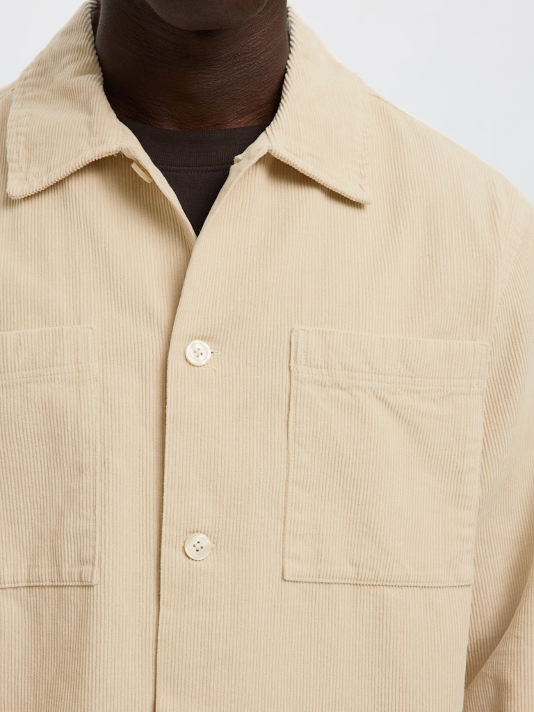 SELECTED HOMME Cord Overshirt Oatmeal