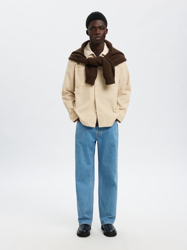 SELECTED HOMME Cord Overshirt Oatmeal