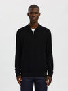 SELECTED HOMME Dünner Strick Polo Pullover Black