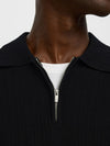 SELECTED HOMME Dünner Strick Polo Pullover Black
