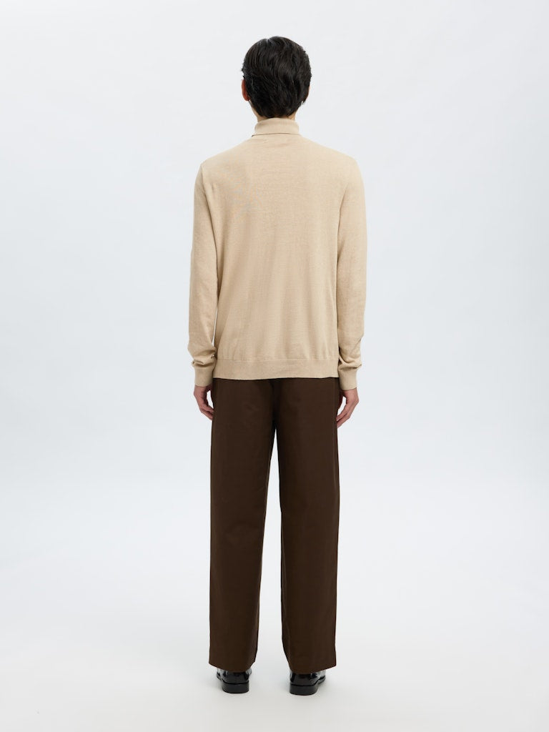 SELECTED HOMME Rollkragen Pullover Oatmeal Melange