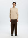 SELECTED HOMME Rollkragen Pullover Oatmeal Melange
