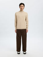 SELECTED HOMME Rollkragen Pullover Oatmeal Melange