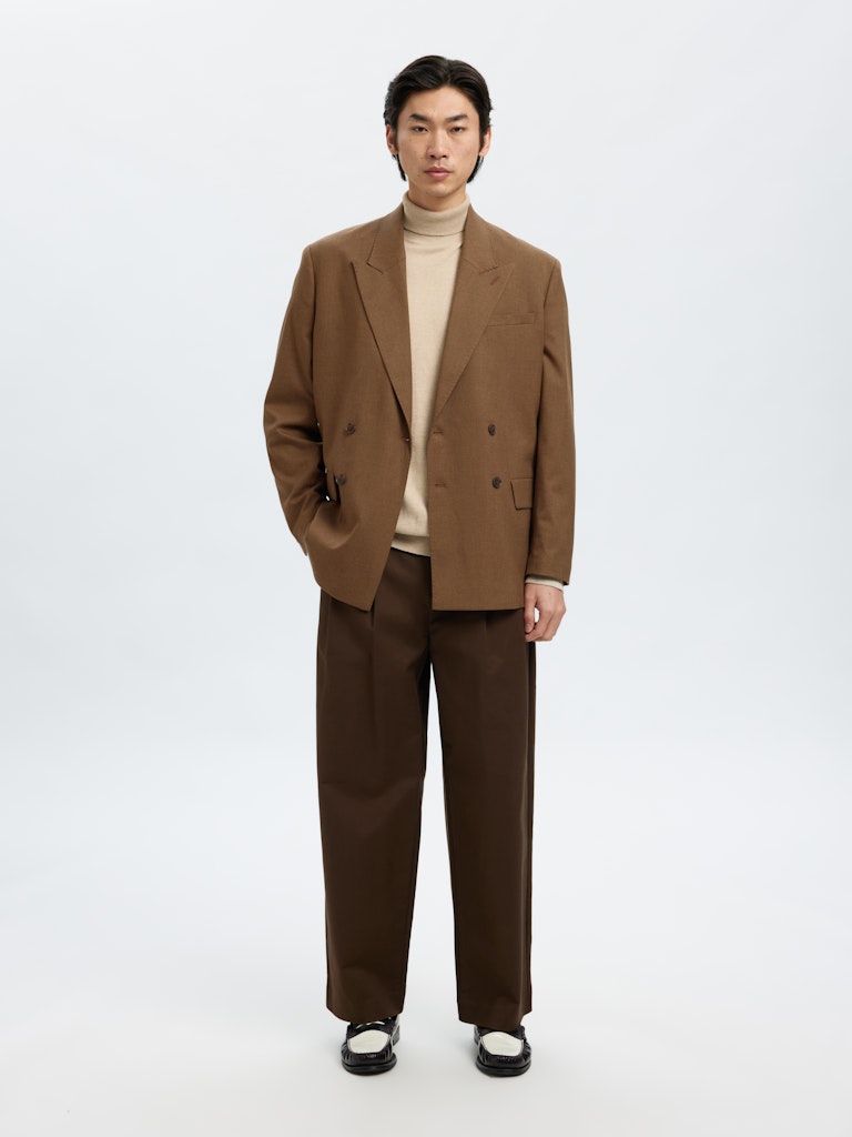 SELECTED HOMME Rollkragen Pullover Oatmeal Melange